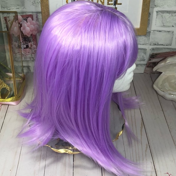 Lilac Wig - Synthetic - Straight - Shoulder Length w/Bangs; New, Never Used - Picture 5 of 5
